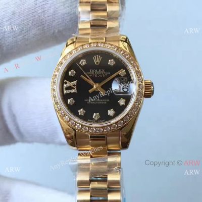 NEW UPGRADED Rolex Datejust Black Face President Watch Replica